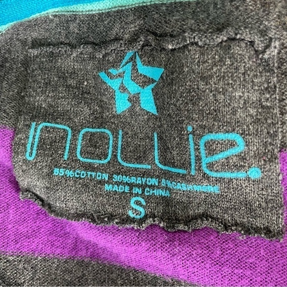 NOLLIE Striped Thin V Neck Skater Sweater - Picture 2 of 4